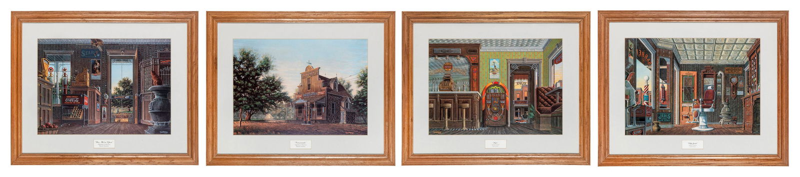 SOUDERS, Randy (American, b. 1954). Four Signature: SOUDERS, Randy (American, b. 1954). Four Signature Collection Prints. Including: Yes, We’re Open, 1984. A small town general store is shown in mid-day, a cat perched upon an old wood stove and a