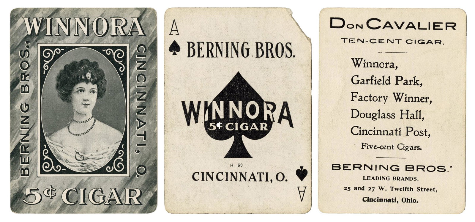 [Tobacciana] Berning Bros. Winnora 5 Cent Cigar Playing