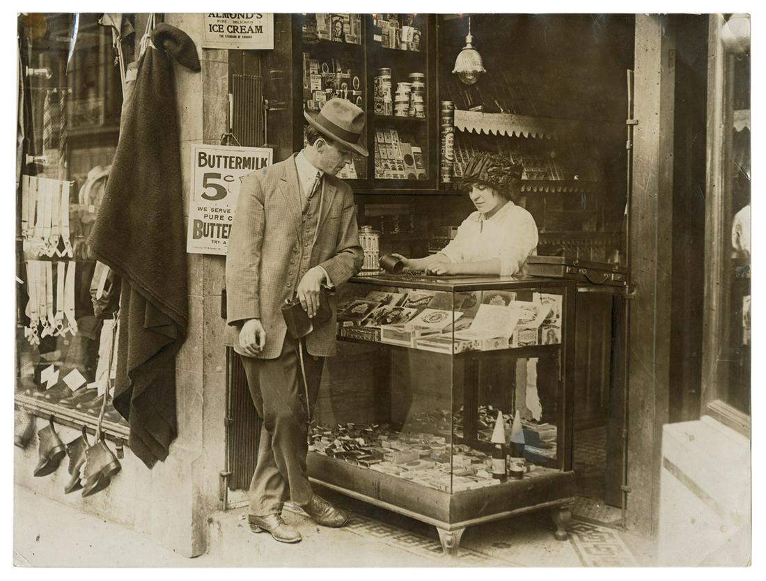 Photograph of Dice Throwing at a Canadian Cigar Store.