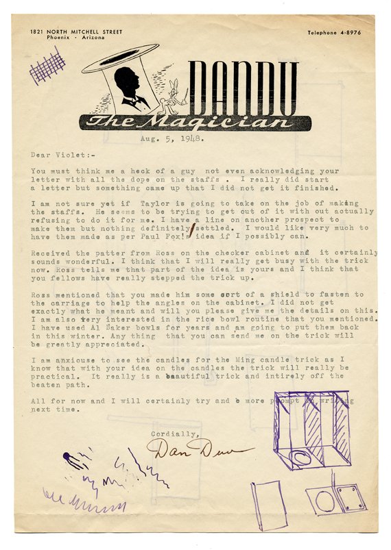 Coll. of 13 magic-related letters to Earl Violet