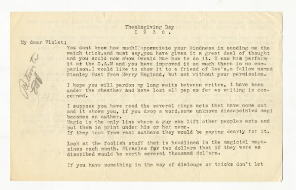 Coll. of 13 magic-related letters to Earl Violet - 4