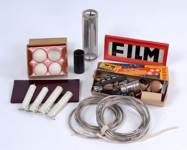 Stage and Parlor Tricks from the collection of Bruc: [Stage and Parlor Tricks] Stage and Parlor Tricks from the collection of Bruce Cervon. Including P&L Utility Tube, Multiplying Candles (large size), manipulation thimbles, various gimmicks, Insomnia R