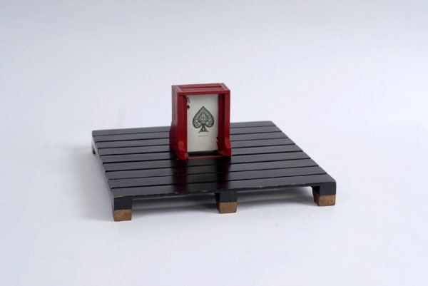 Rising Cards. Val Evans, ca. 1939.: Rising Cards. Val Evans, ca. 1939. Three selected card rise from the pack despite the fact that it is in a wooden houlette isolated on a tray. Though the gimmick that causes the cards to rise is hidde
