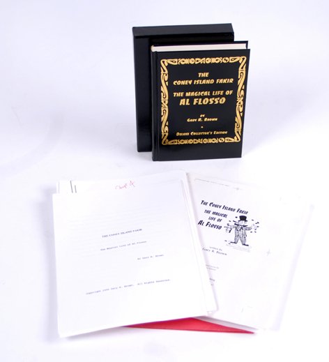 Brown, Gary. The Coney Island Fakir. Tahoma, 1997.: Brown, Gary. The Coney Island Fakir. Tahoma, 1997. Number 3 of a limited, deluxe edition bound in black leather with matching slipcase. 8vo. Very good condition. Signed by Brown and Jackie Flosso. Wit
