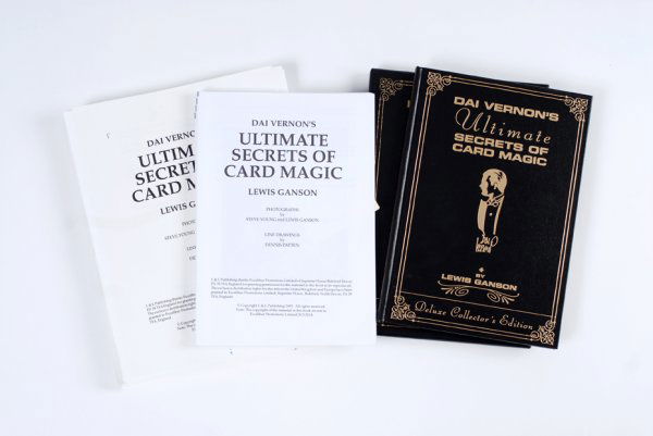 Ganson, Lewis. Dai Vernon's Ult. Secrets of Card..: Ganson, Lewis. Dai Vernon's Ultimate Secrets of Card Magic. Tahoma, 1995. Number 3 of a limited, deluxe edition in publisher's black leather stamped in gold with matching slipcase. 8vo. Very good cond