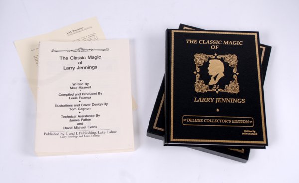 Maxwell, Mike. The Classic Magic of Larry Jennings: Maxwell, Mike. The Classic Magic of Larry Jennings. Tahoma, 1986. Number 3 of the publisher's limited deluxe edition bound in black leather and stamped in gold with matching slipcase. 4to. Very good c