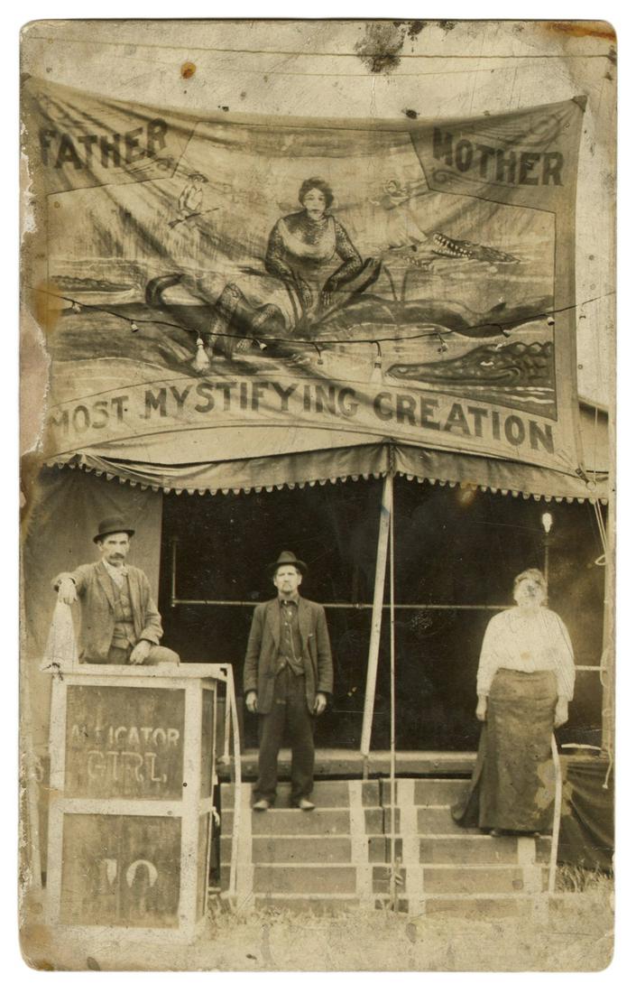 RPPC of Alligator Girl Sideshow Attraction. Circa (1 of 1)