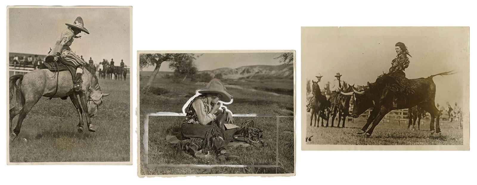 Cheyenne Frontier Days. Three Photographs. Circa 1920. (1 of 4)
