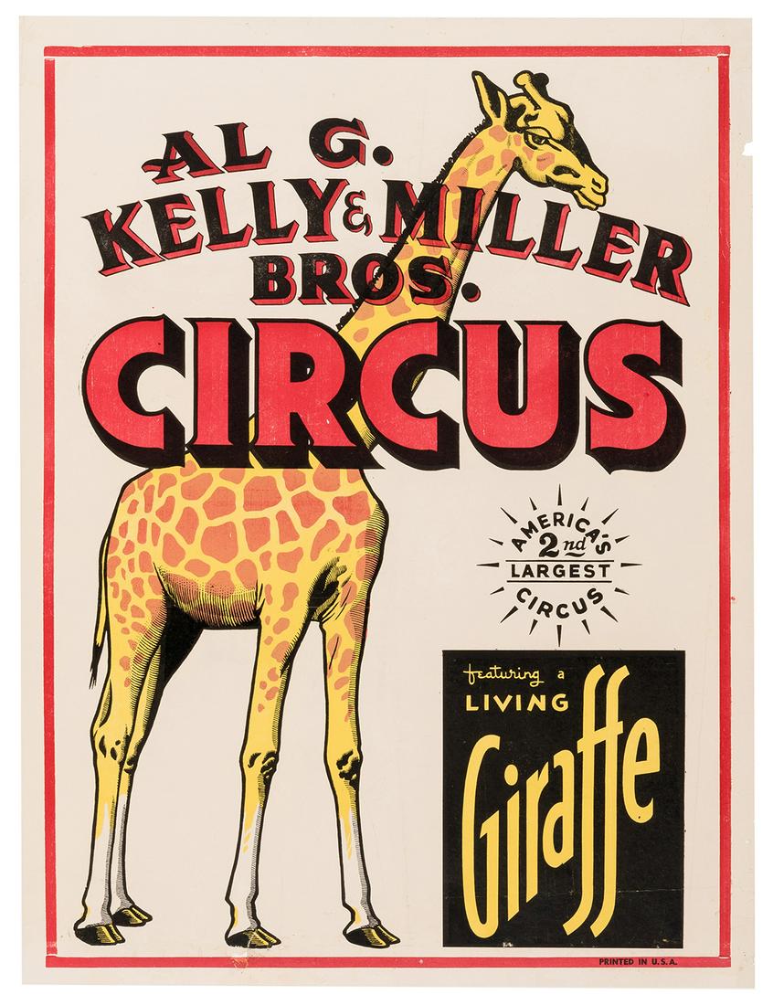 Al G. Kelly & Miller Bros. Circus / Living Giraffe. (1 of 1)