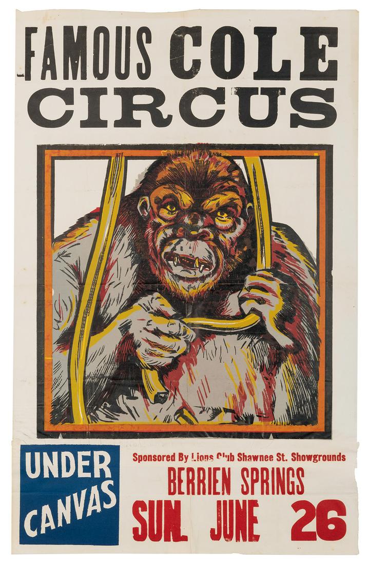 Famous Cole Circus / [Ape Behind Bars]. Eureka Springs, (1 of 1)