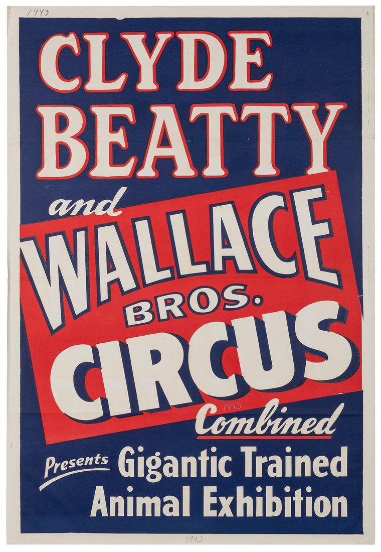 Clyde Beatty and Wallace Bros. Circus. Circa 1943. One (1 of 1)