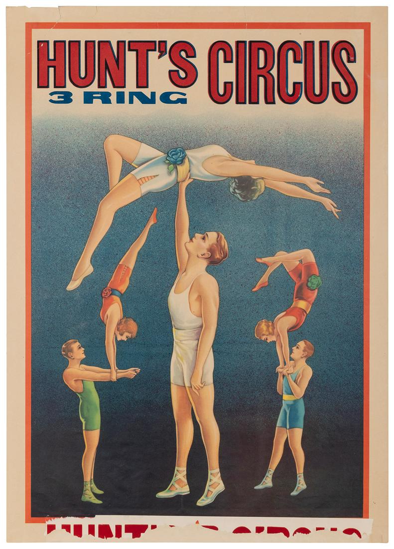 Hunt’s 3-Ring Circus / [Acrobats]. Circa 1940s. (1 of 1)