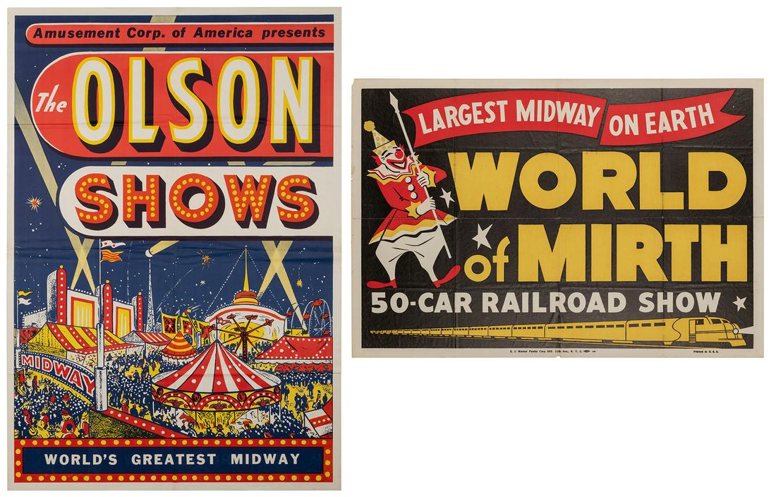 Two Carnival Posters. Including Olson Shows (59 x (1 of 3)