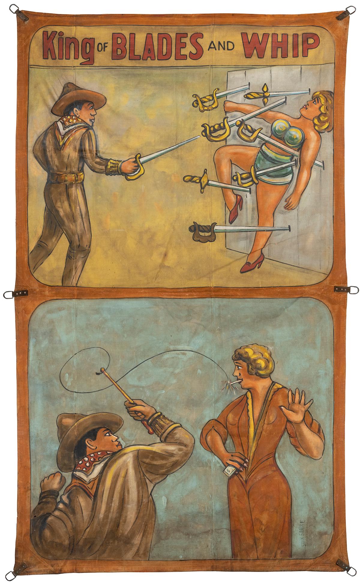 King of Blades and Whip. Double Sideshow Banner. (1 of 1)
