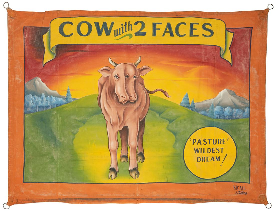 MEAH, Johnny (American, b. 1937). Cow with Two Faces (1 of 2)