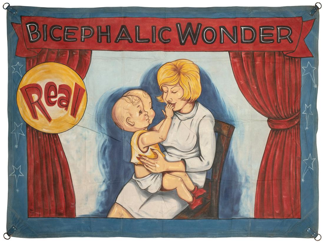 Bicephalic Wonder Carnival Sideshow Banner. A child (1 of 1)