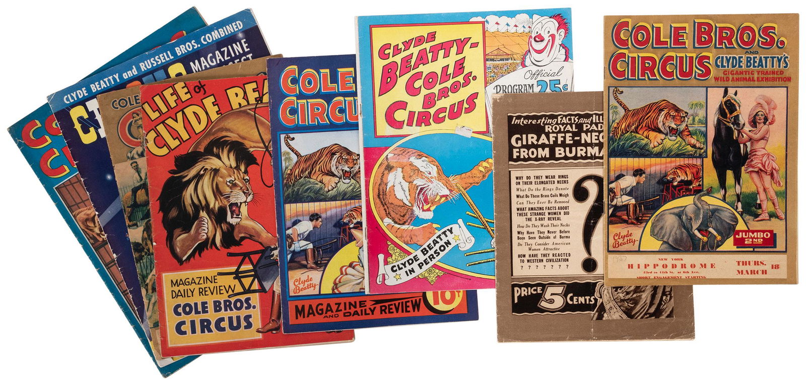 Lot of Clyde Beatty-Cole Bros. Circus Magazines. (1 of 1)