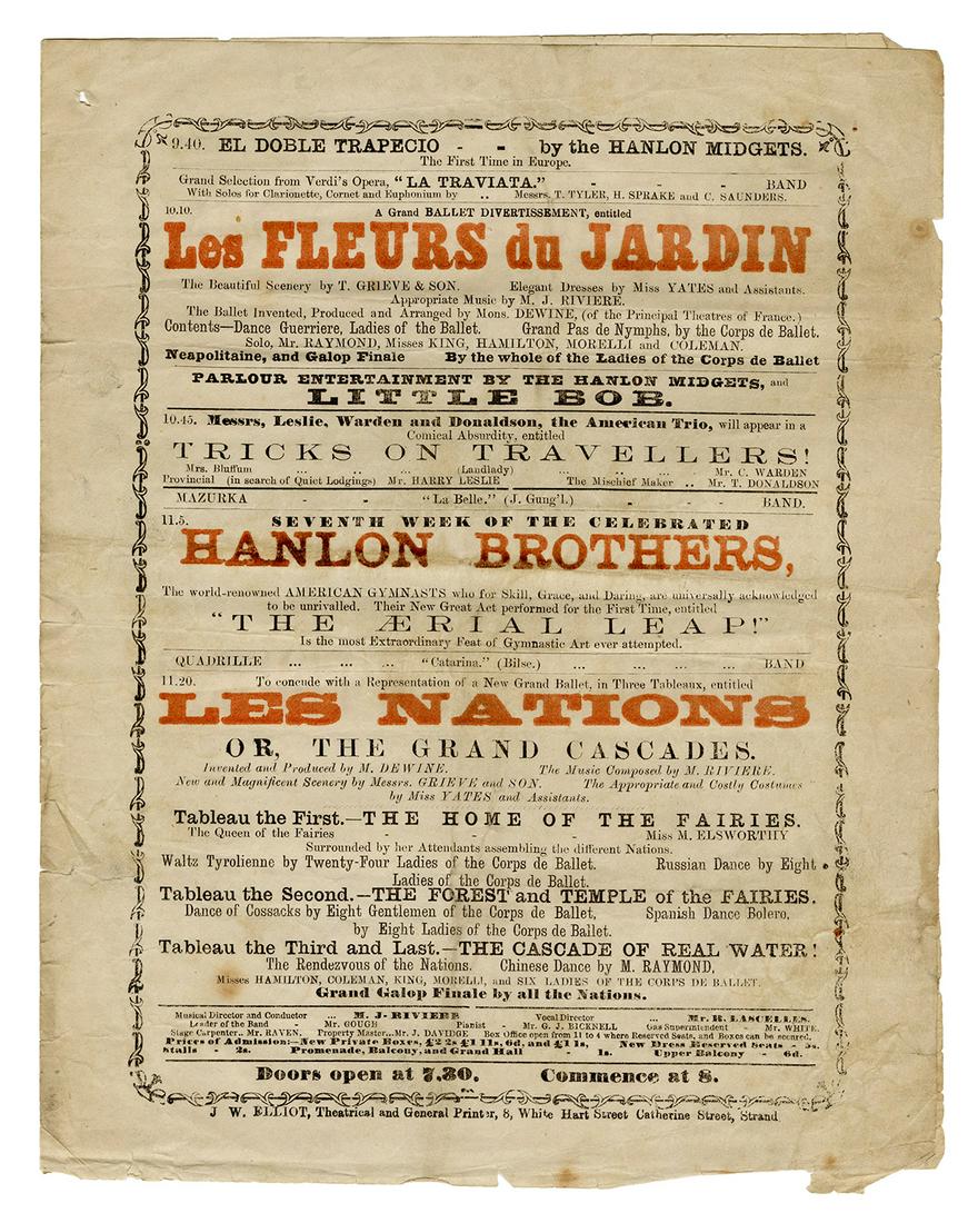 Hanlon Brothers Royal Alhambra Palace Program. London: (1 of 2)