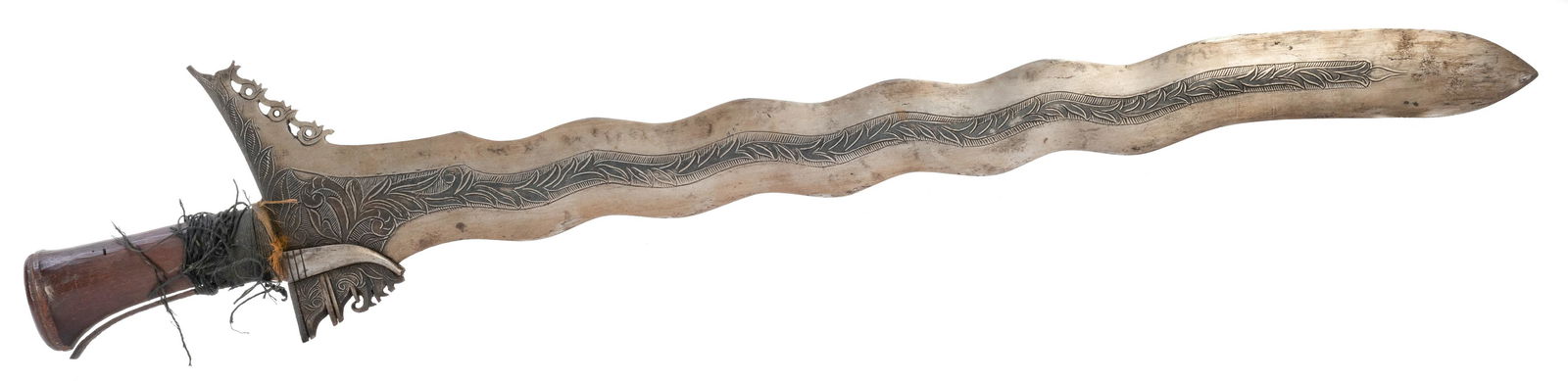 Moro Kris Sword with Scabbard. 19th century. Carved (1 of 2)
