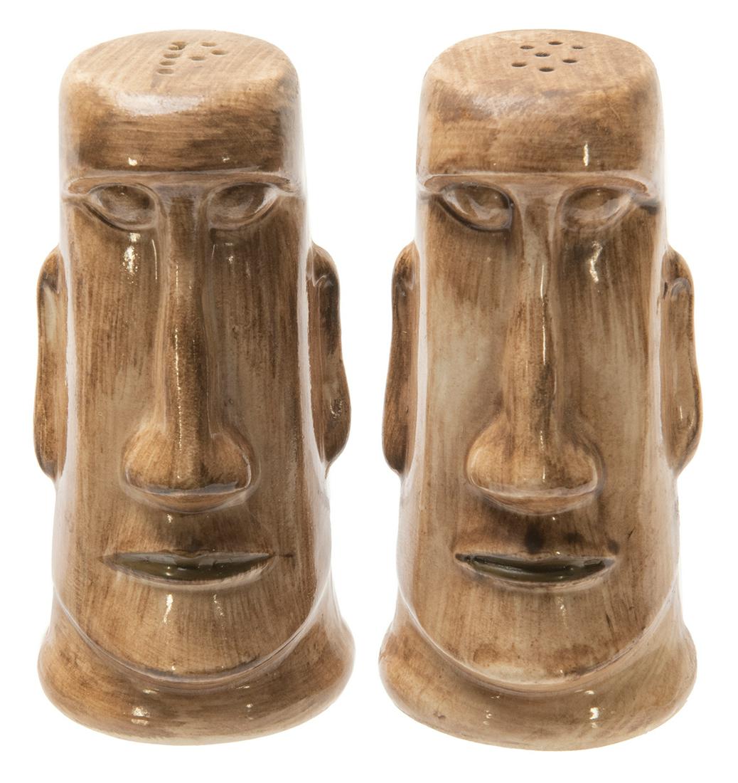 Pair of Adventureland Moa Tiki Salt & Pepper Shakers. (1 of 1)