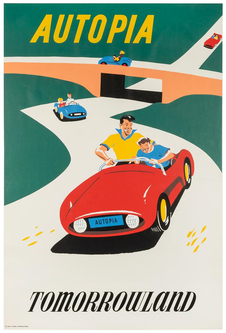 ARONSON, Bjorn. Autopia. Disneyland, ca. 1950s. (1 of 1)