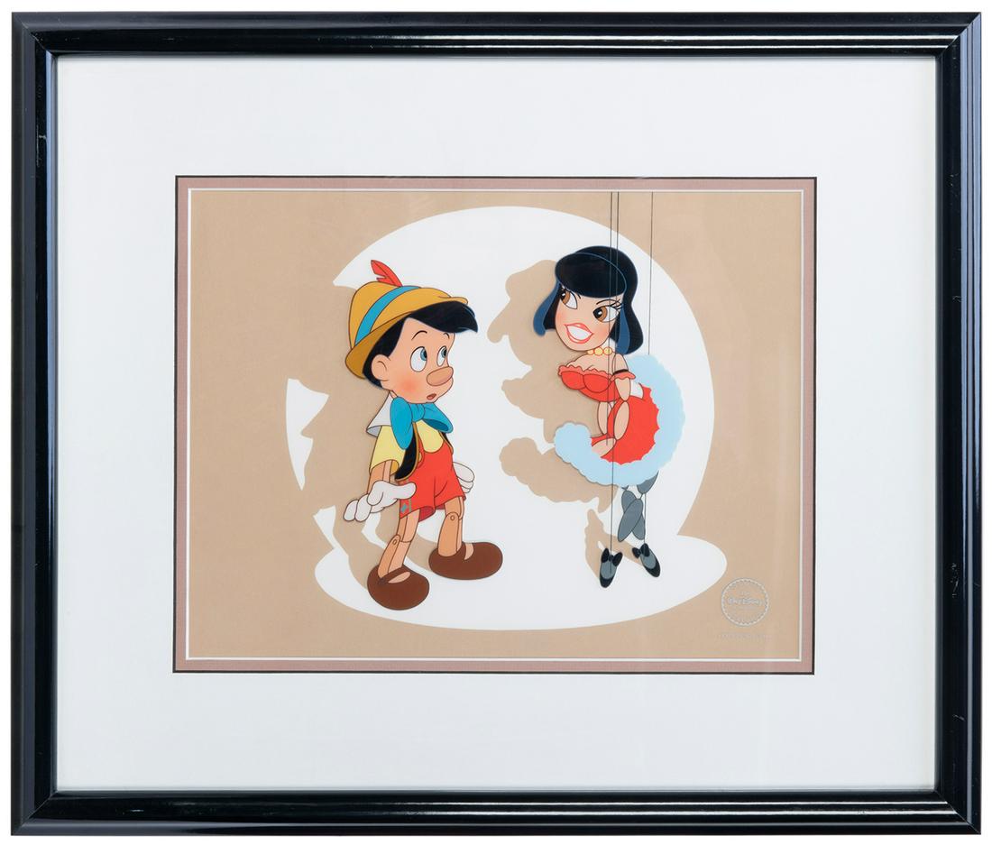 Pinocchio and the Marionette Sericel. Disney Art (1 of 2)