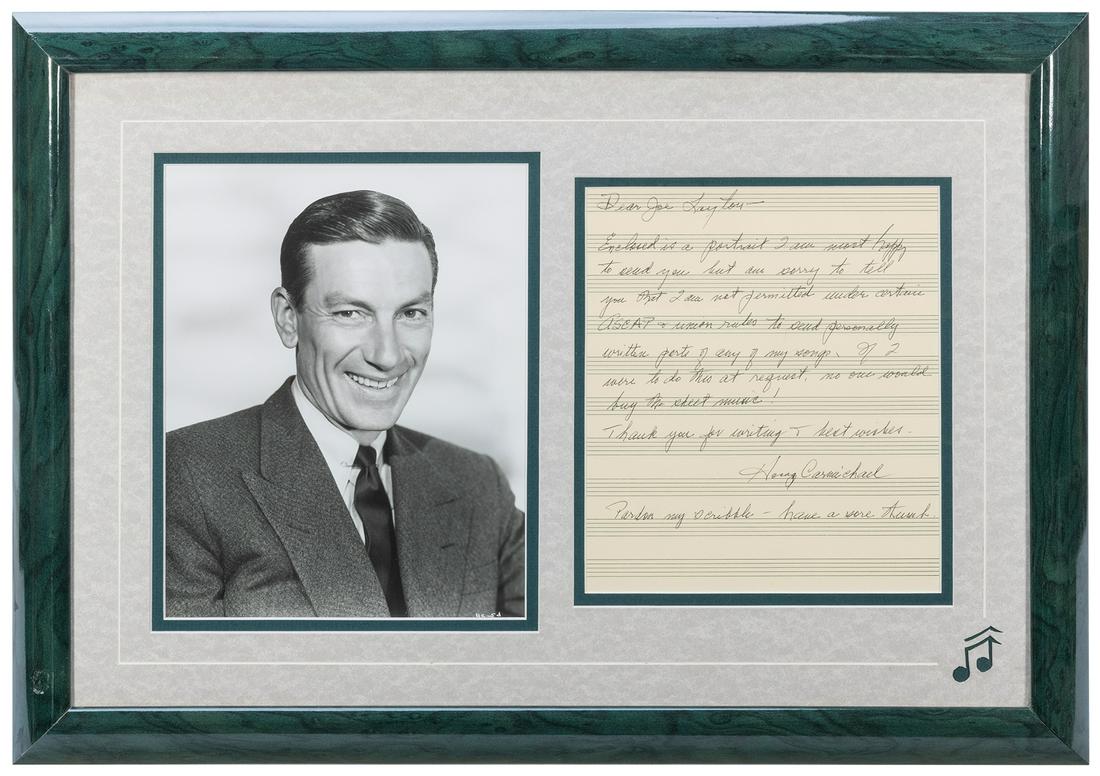 Hoagy Carmichael Autograph Letter Signed. [N.d.] On a (1 of 1)