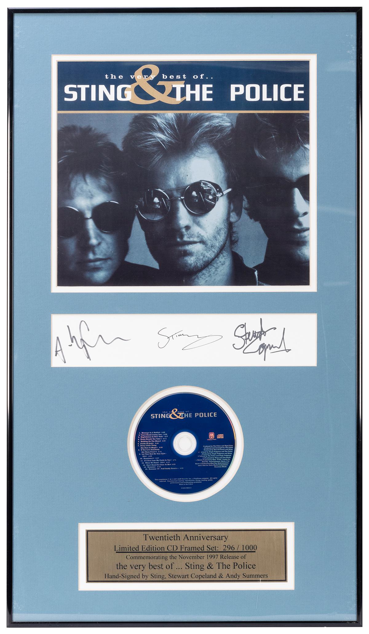 Sting and the Police Signed Display. 1997. Framed (1 of 1)