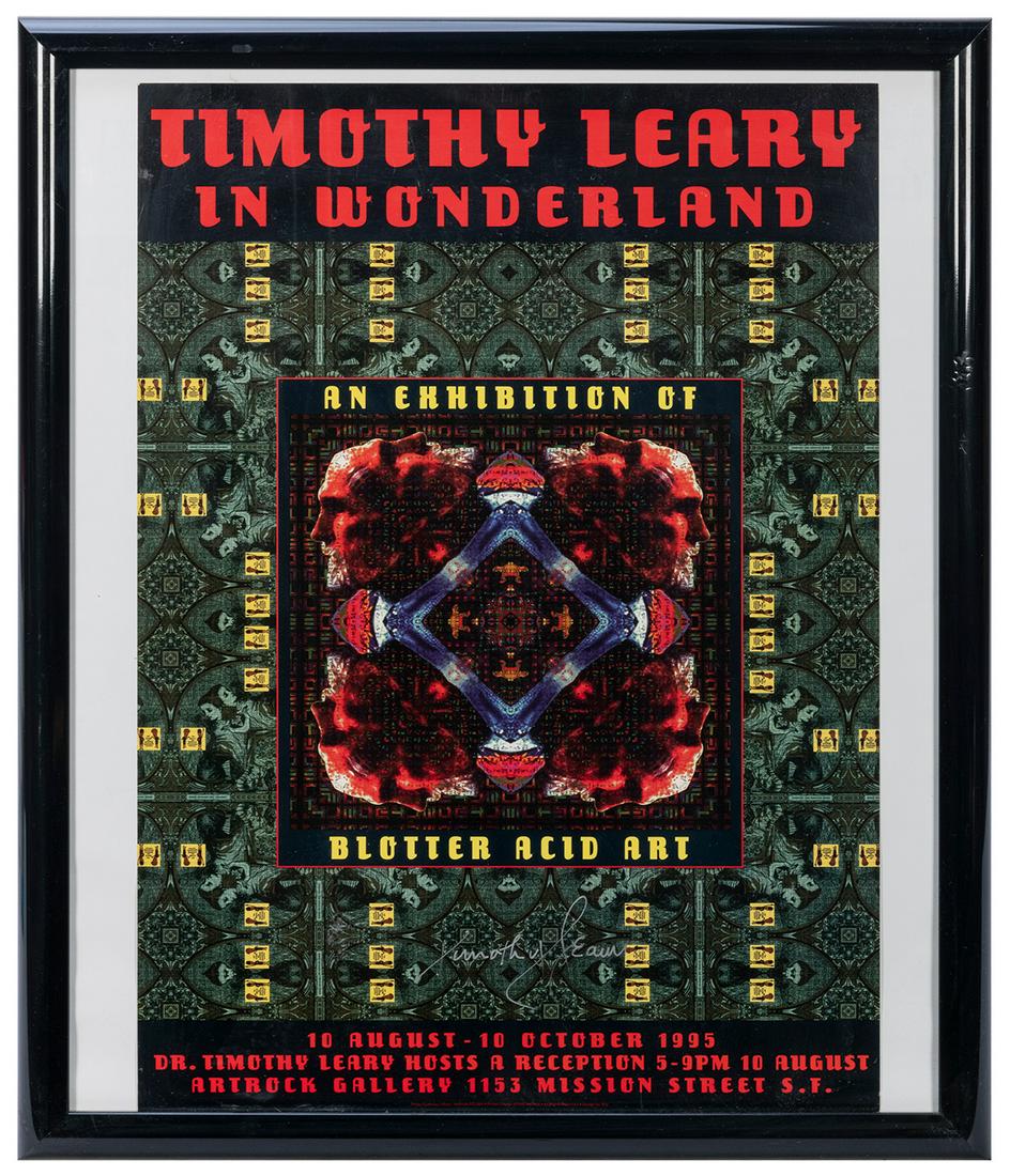Timothy Leary in Wonderland Signed Poster. 1995. Signed (1 of 1)