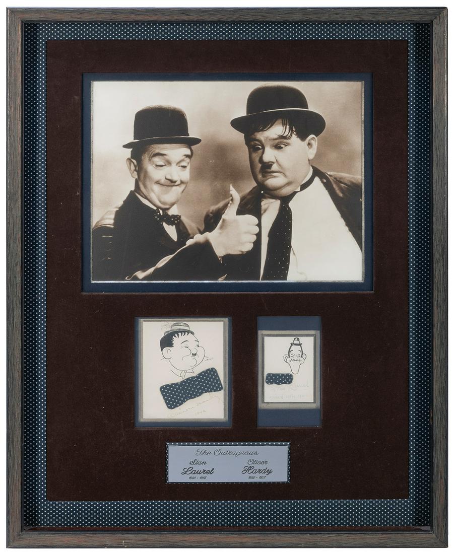 Laurel and Hardy Autograph Display. 1946. Original (1 of 1)