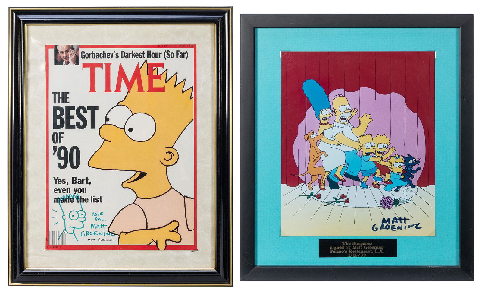 [The Simpsons] Pair of Matt Groening Signed Items. (1 of 3)