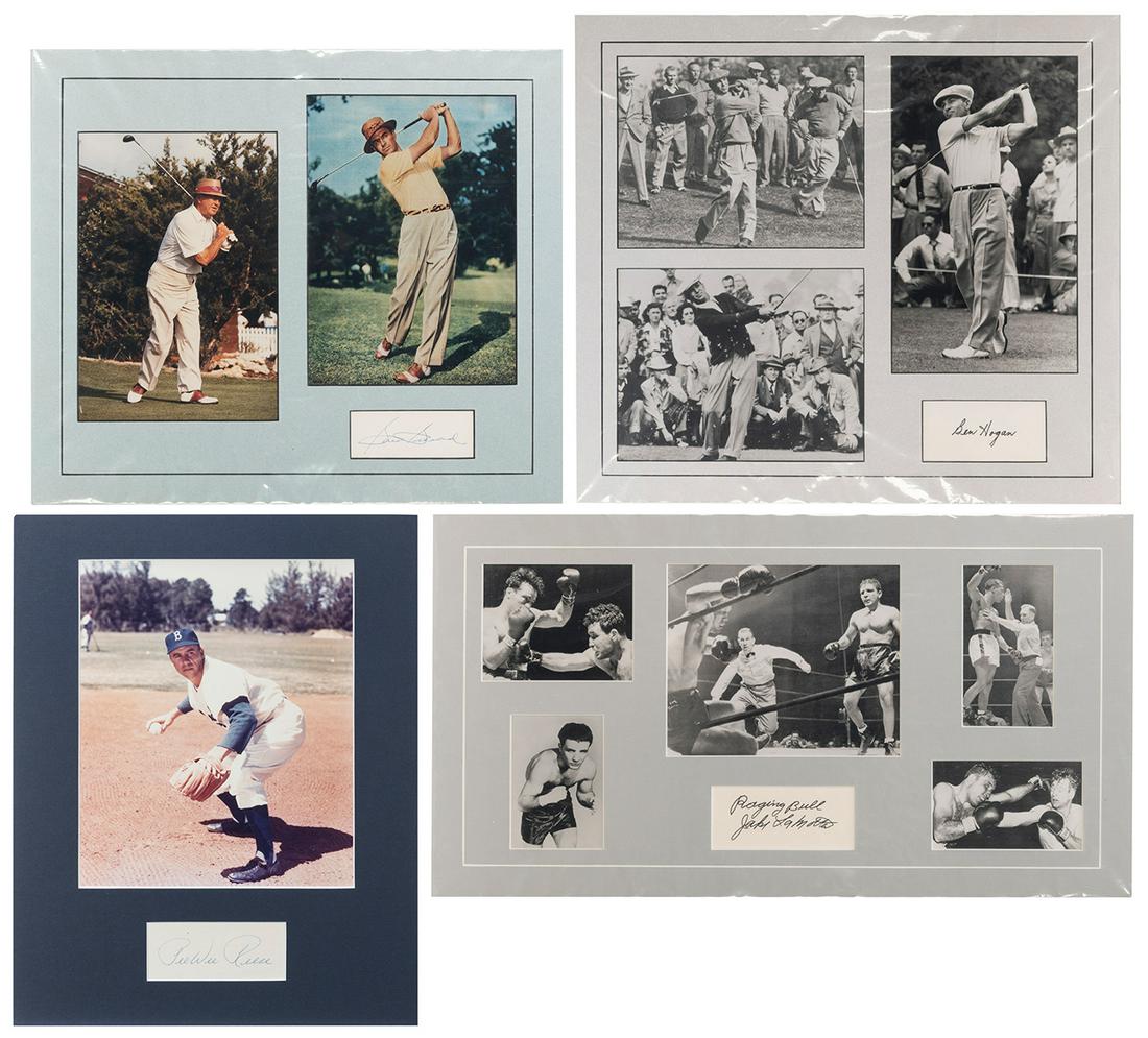 Four Sports Autograph Displays. Matted autograph (1 of 5)