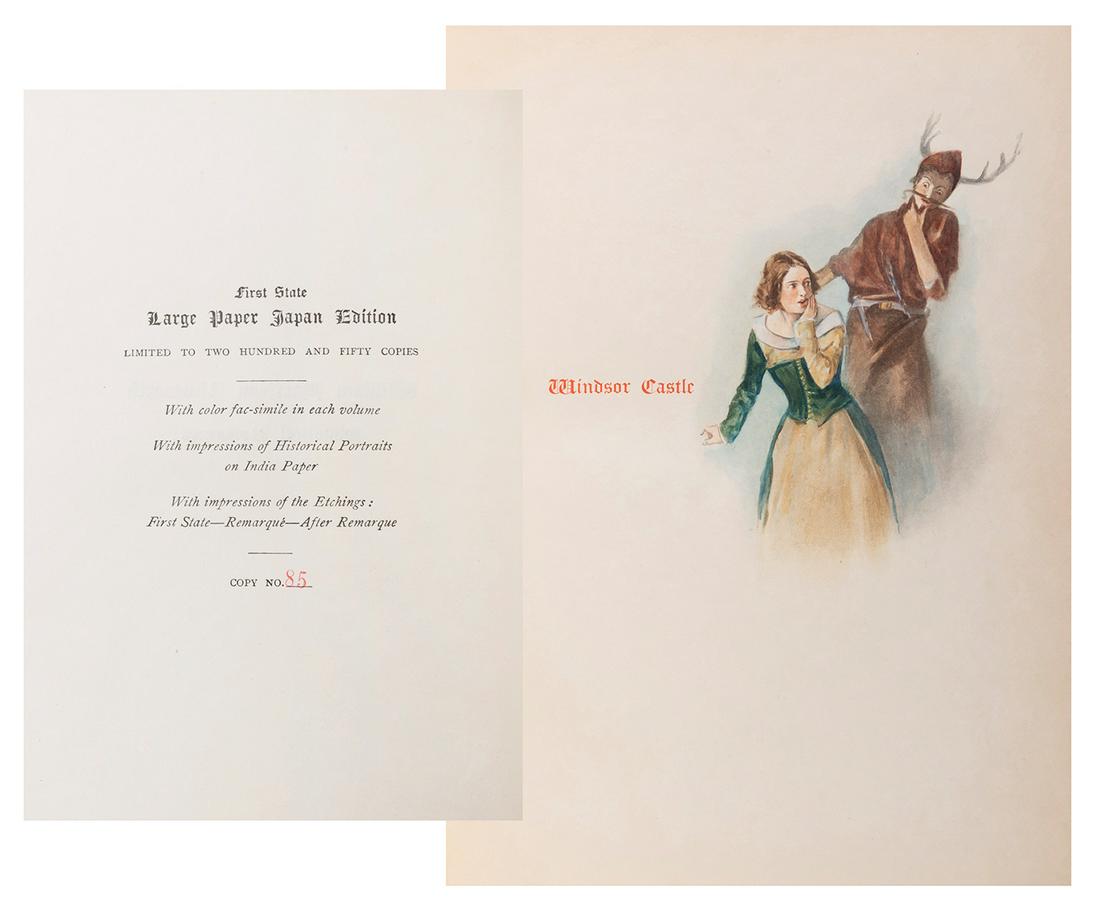 AINSWORTH, William Harrison (1805–1882).: AINSWORTH, William Harrison (1805–1882). Historical Romances of… Philadelphia: George Barrie & Son, n.d. [ca. 1900]. 35 volumes, 8vo. Each work contains a color lithograph vignette on half