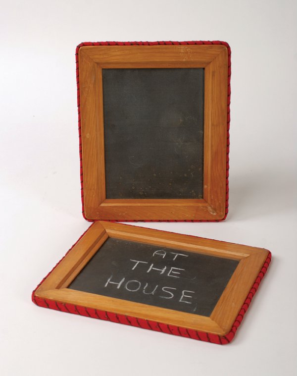 Doctor Q Spirit Slates. Los Angeles, F.G. Thayer & : Doctor Q Spirit Slates. Los Angeles, F.G. Thayer & Co., ca. 1940. Handsome set of hardwood slates with hidden mechanism that allows the magician to produce writing on their blank surfaces after the sl