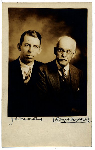 Group of six pieces of A.M. Wilson ephemera.: Wilson, A.M. Group of six pieces of A.M. Wilson ephemera. Including two TLS to John Mulholland on The Sphinx letterhead (dated 1920 and 1929), two membership cards signed by Wilson, and two photograph