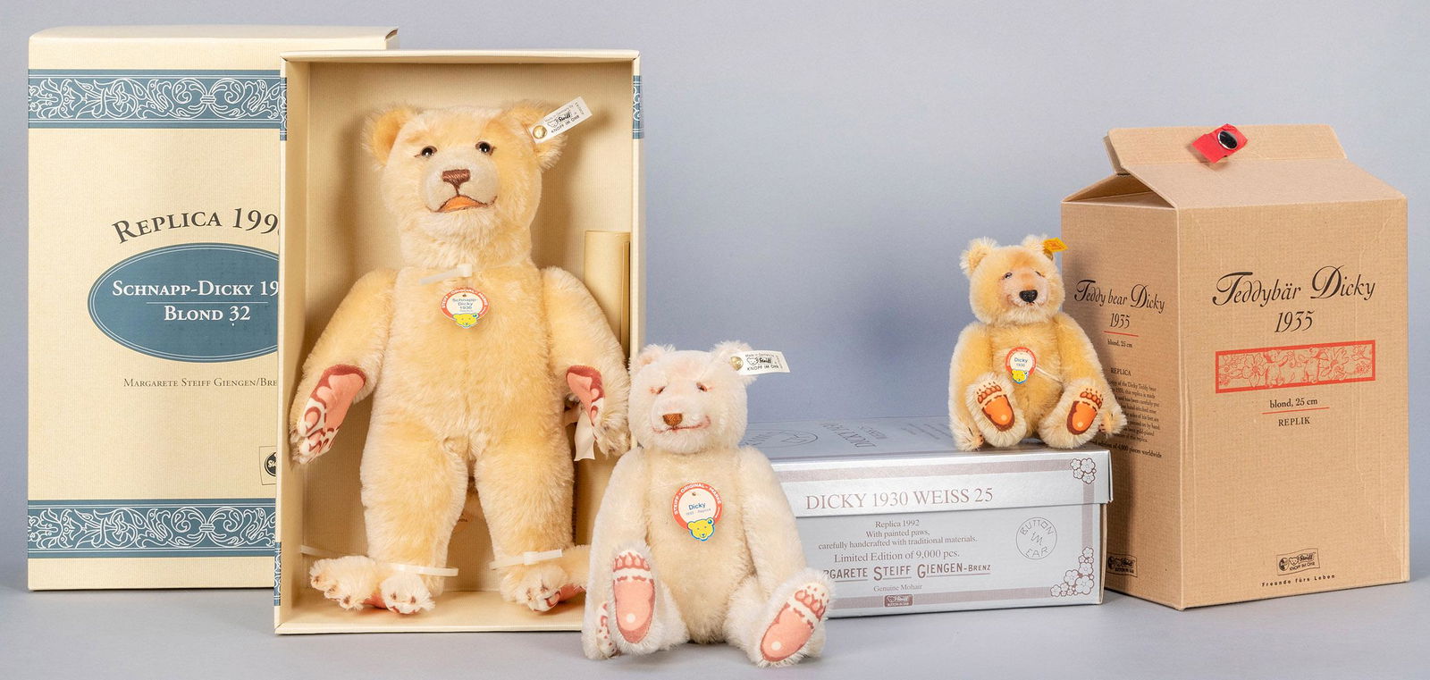 Steiff Schnapp Dicky Bears. Lot of 4. Including Schnapp (1 of 2)