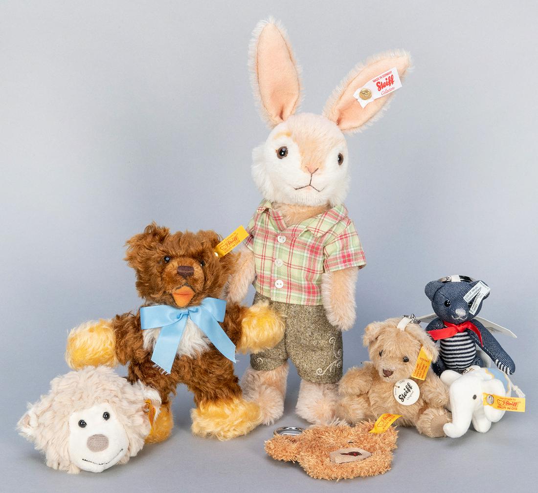 Steiff 2020 Rabbit Boy LE and 6 Steiff Key Rings and (1 of 1)