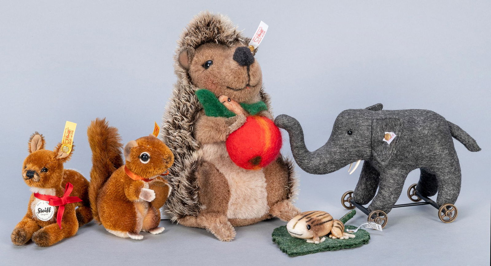 Steiff Woodland Animals and Elephant on Wheels Group (1 of 1)