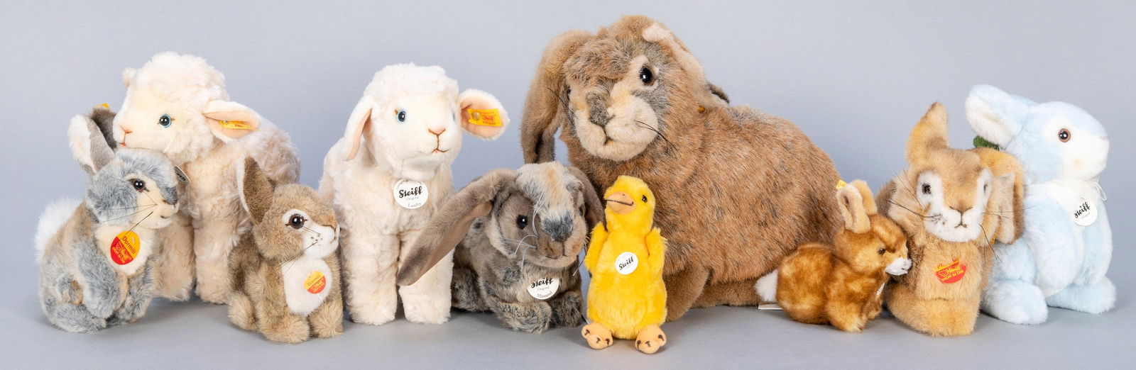 Steiff Rabbits and Easter Plush Animals Group (11). (1 of 1)