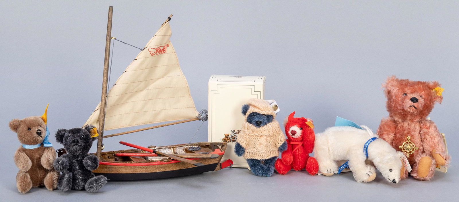Group of 6 Miniature Steiff Teddy Bears. Including 1996 (1 of 1)