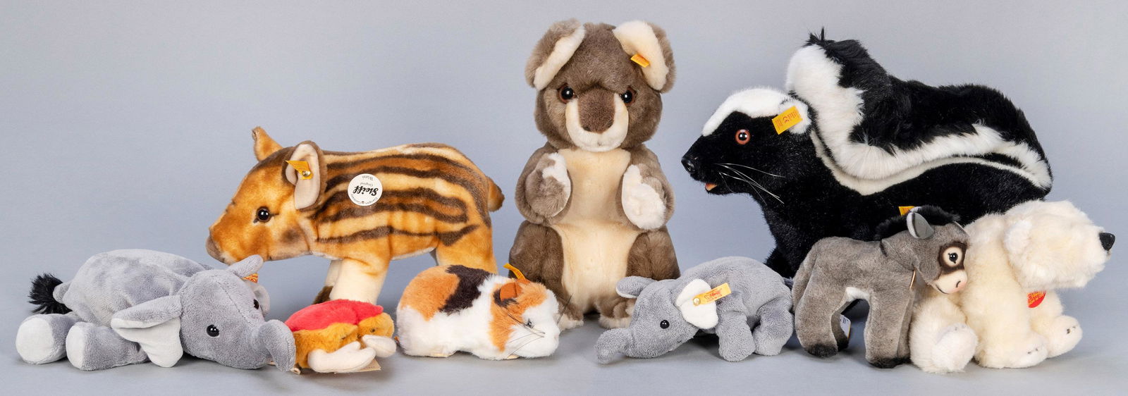 Steiff Assorted Plush Animals and Fish (11). Eleven (1 of 1)