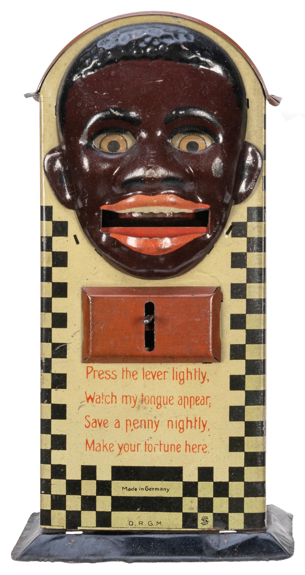 Black Caricature Coin Bank. German, 20th century. Tin (1 of 1)