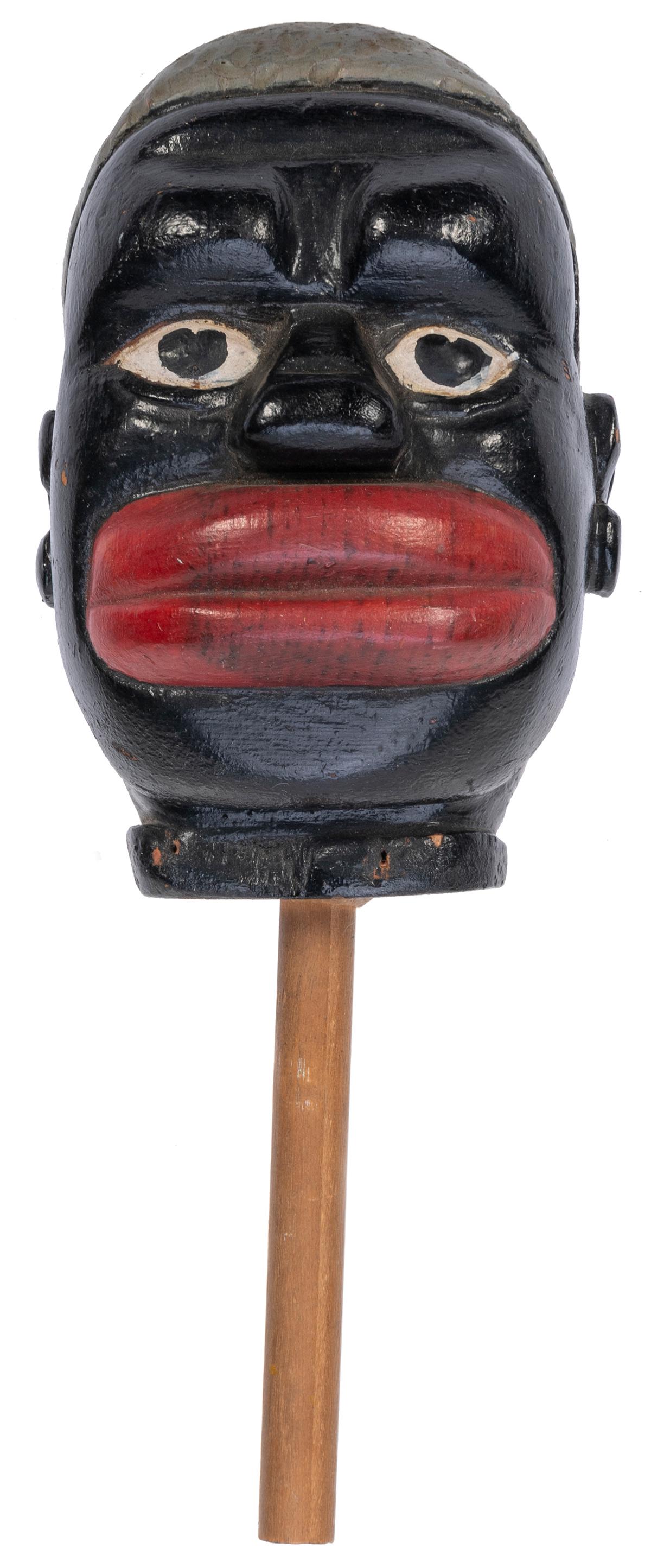 Black Caricature Folk Art Puppet Head. 20th century. (1 of 2)