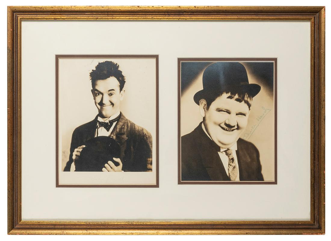 Stan Laurel and Oliver Hardy Publicity Photo Display. (1 of 1)
