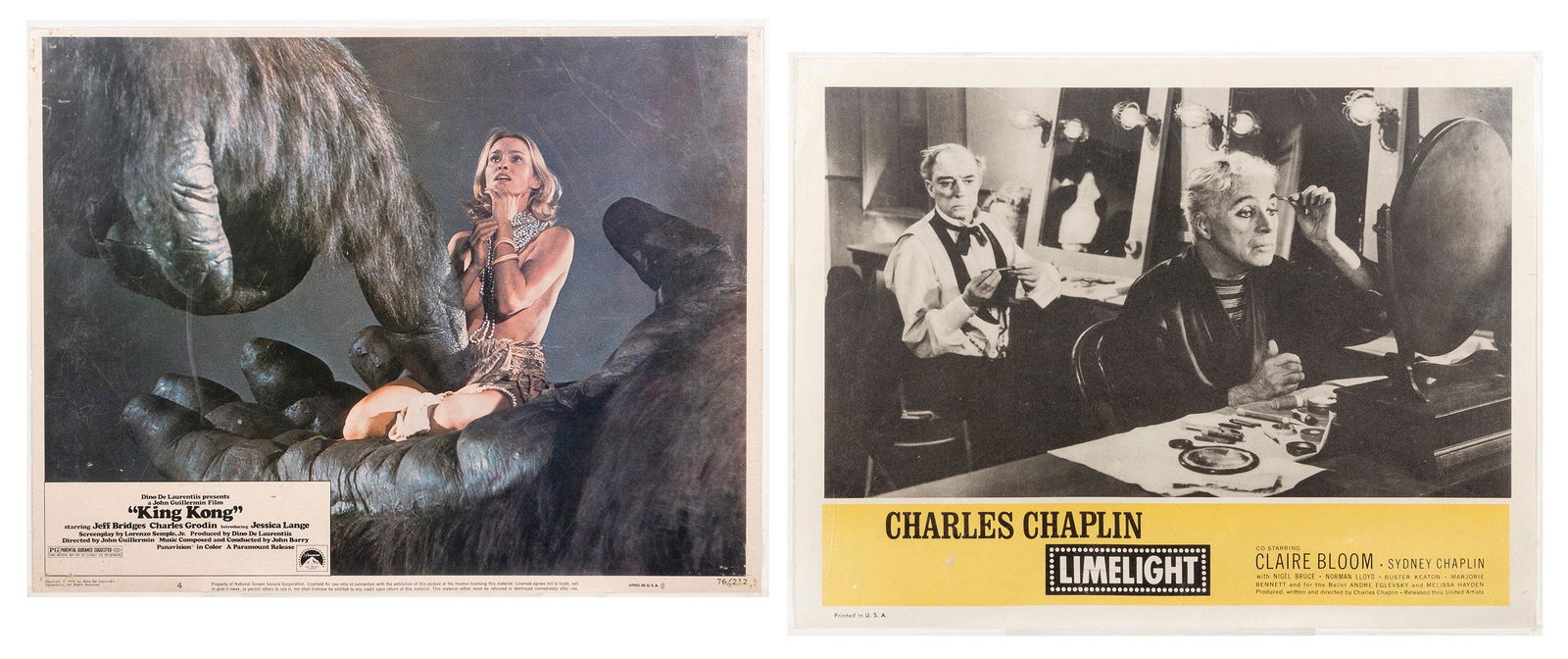 Pair of movie lobby cards. Including: “King (1 of 1)