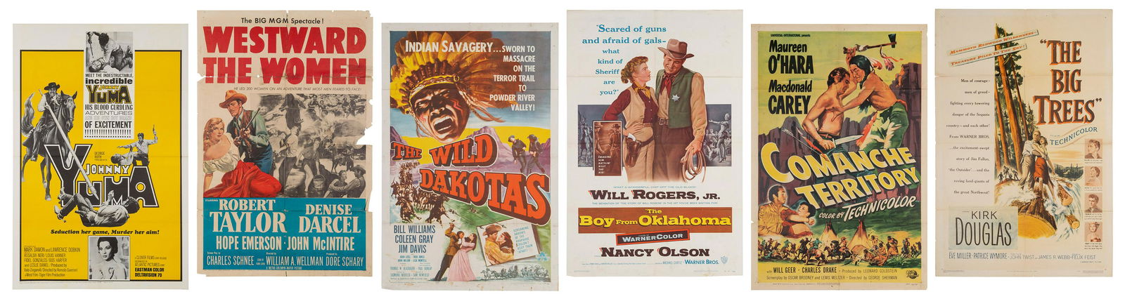 Lot of 6 1940s/50s Western One Sheet Movie Posters. (1 of 7)