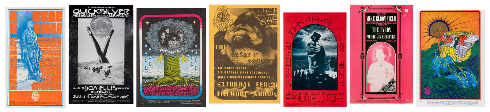 Lot of 7 Fillmore Concert Posters. San Francisco: ca. (1 of 8)