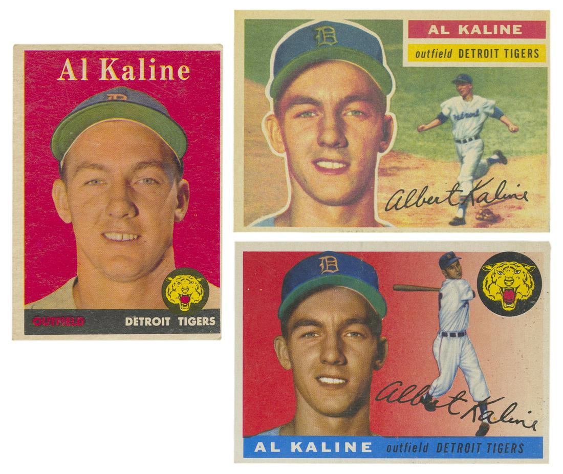 Topps Al Kaline Baseball Cards. 1955, 1956, 1958. (1 of 2)