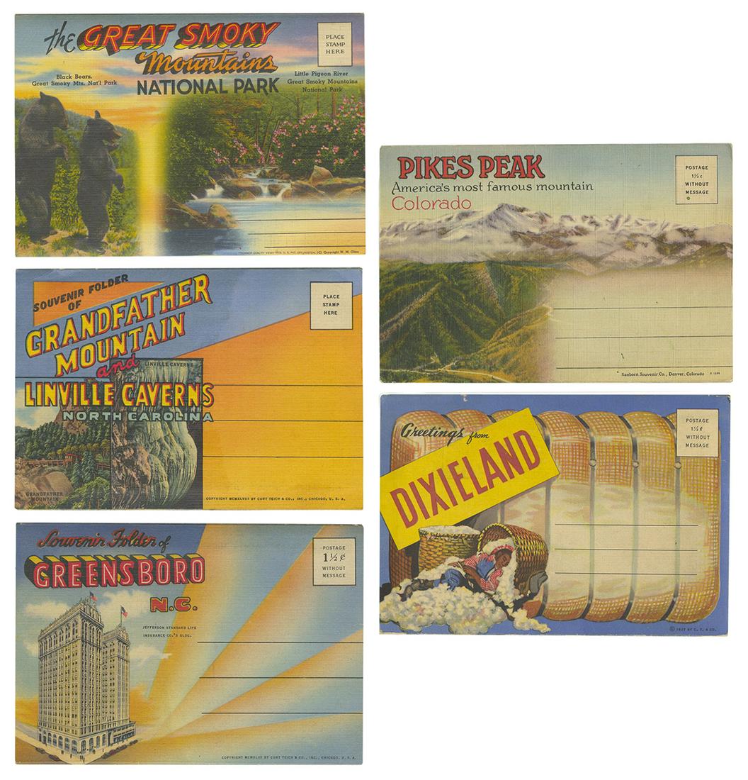 Lot of Souvenir Folder Travel Postcards. Bulk (1 of 2)