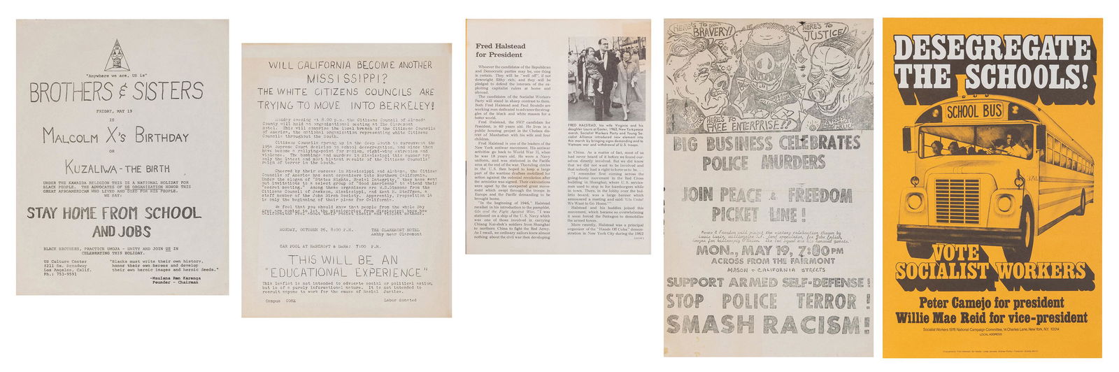 [CIVIL RIGHTS/ACTIVISM]. Collection of protest, civil (1 of 6)